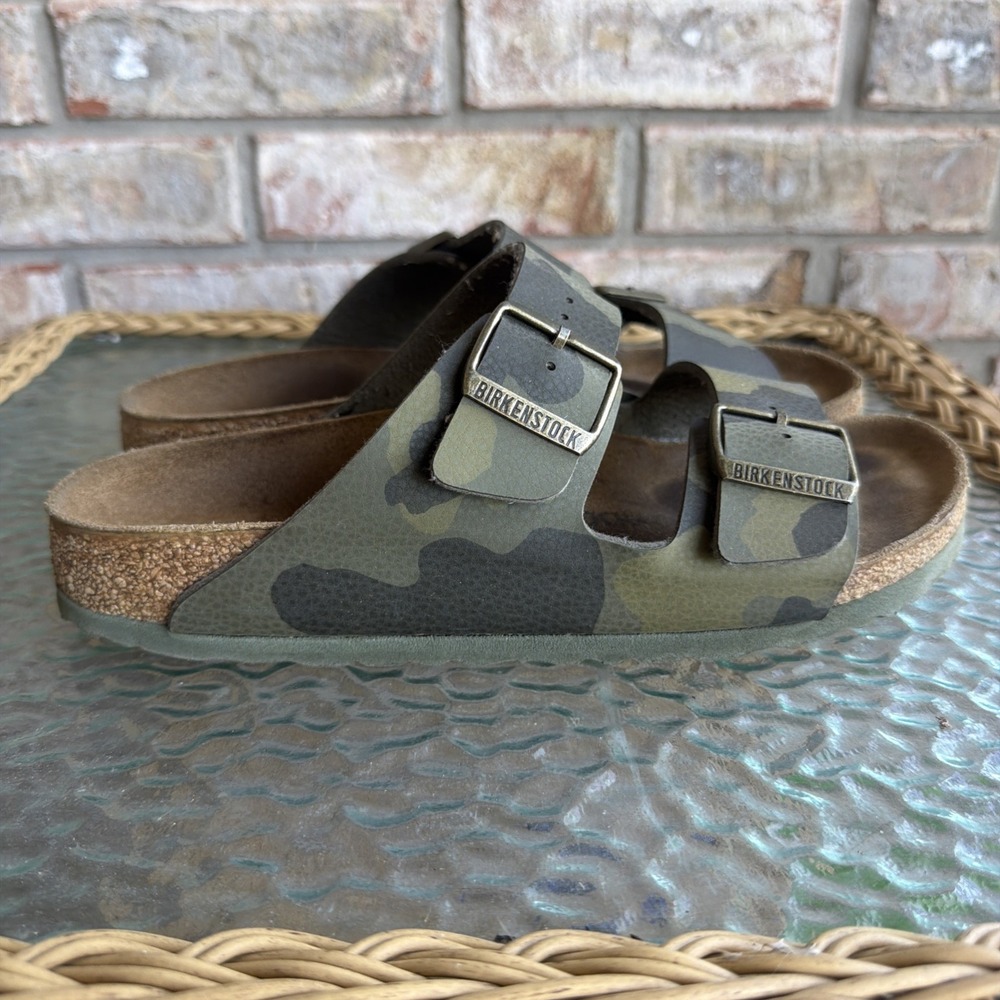 Birkenstock Arizona Desert Soil Camo Green Slide Sandals EU 39